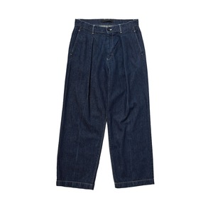 ORGANIC COTTON DENIM TUCK PANTS / オーガニックコットンタックデニム（BLUE）