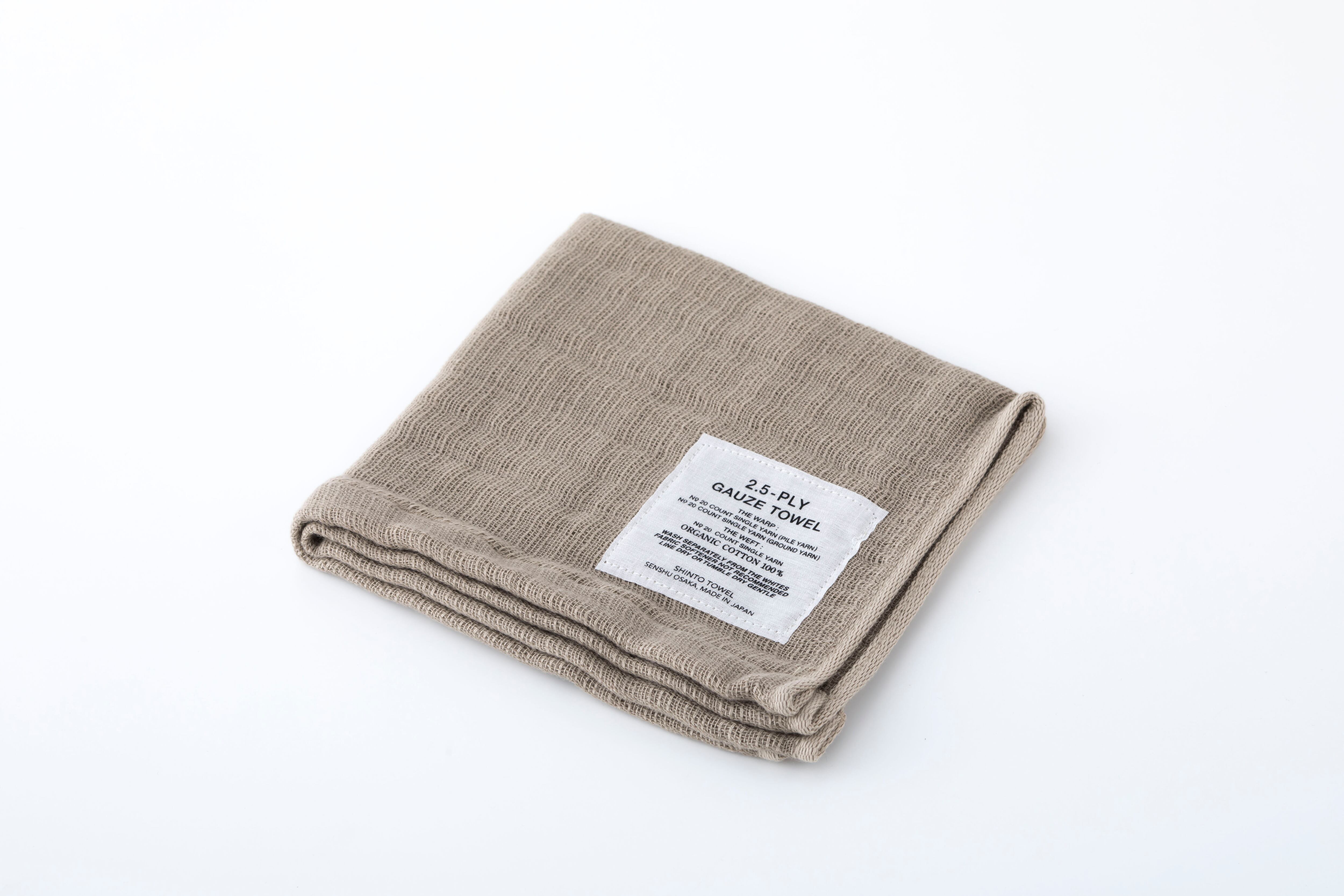 2.5-PLY GAUZE TOWEL：HANDY TOWEL (Beige) / SHINTO TOWEL