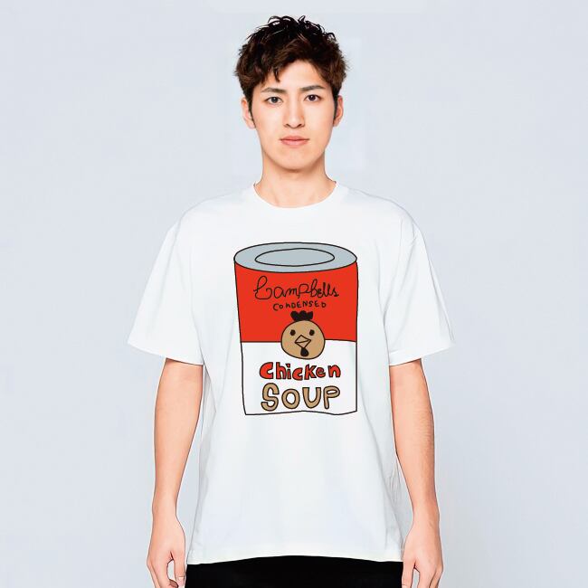 スープ缶 アート デザイン Tシャツ メンズ レディース 半袖 キャンベル トップス 白 30代 40代 大きいサイズ 綿100% 160 S M L XL