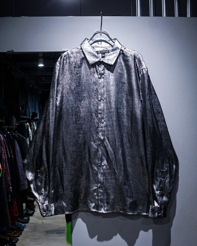 【add (C) vintage】Metallic Silver Vintage Loose L/S Shirt