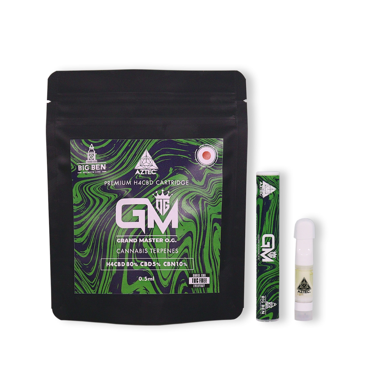 【BIG BEN PREMIUM LINE】H4CBD80%+CBD5%+CBN10% CARTRIDGE 0.5ml H4CBD400mg CBD25mg CBN50mg 〈GRAND MASTER O.G.〉