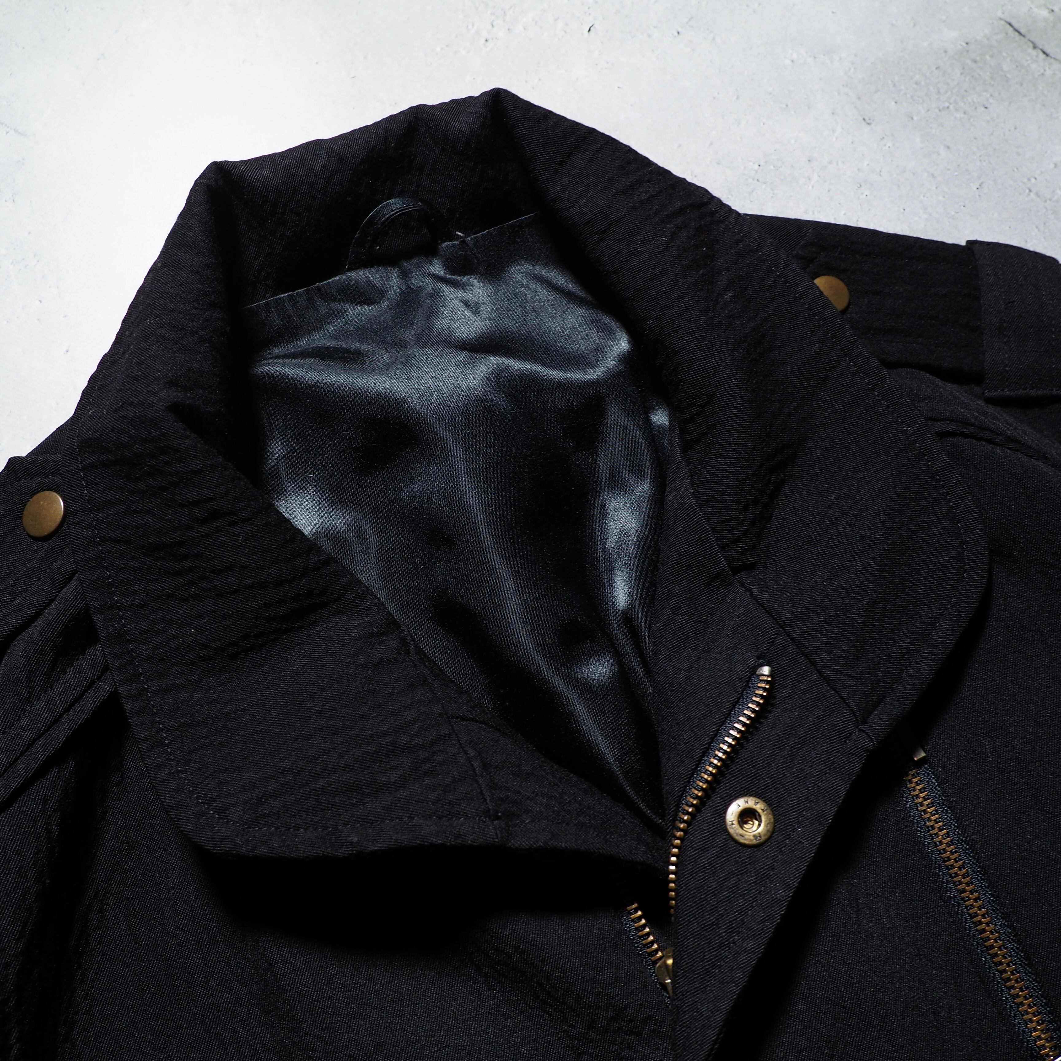 1990s Black mode Deformation silhouette vintage jacket blouson (made in France)