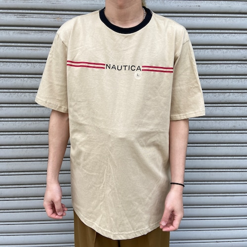 タグ付き未使用品 NAUTICA ノーティカ プリントロゴTシャツ ベージュ L