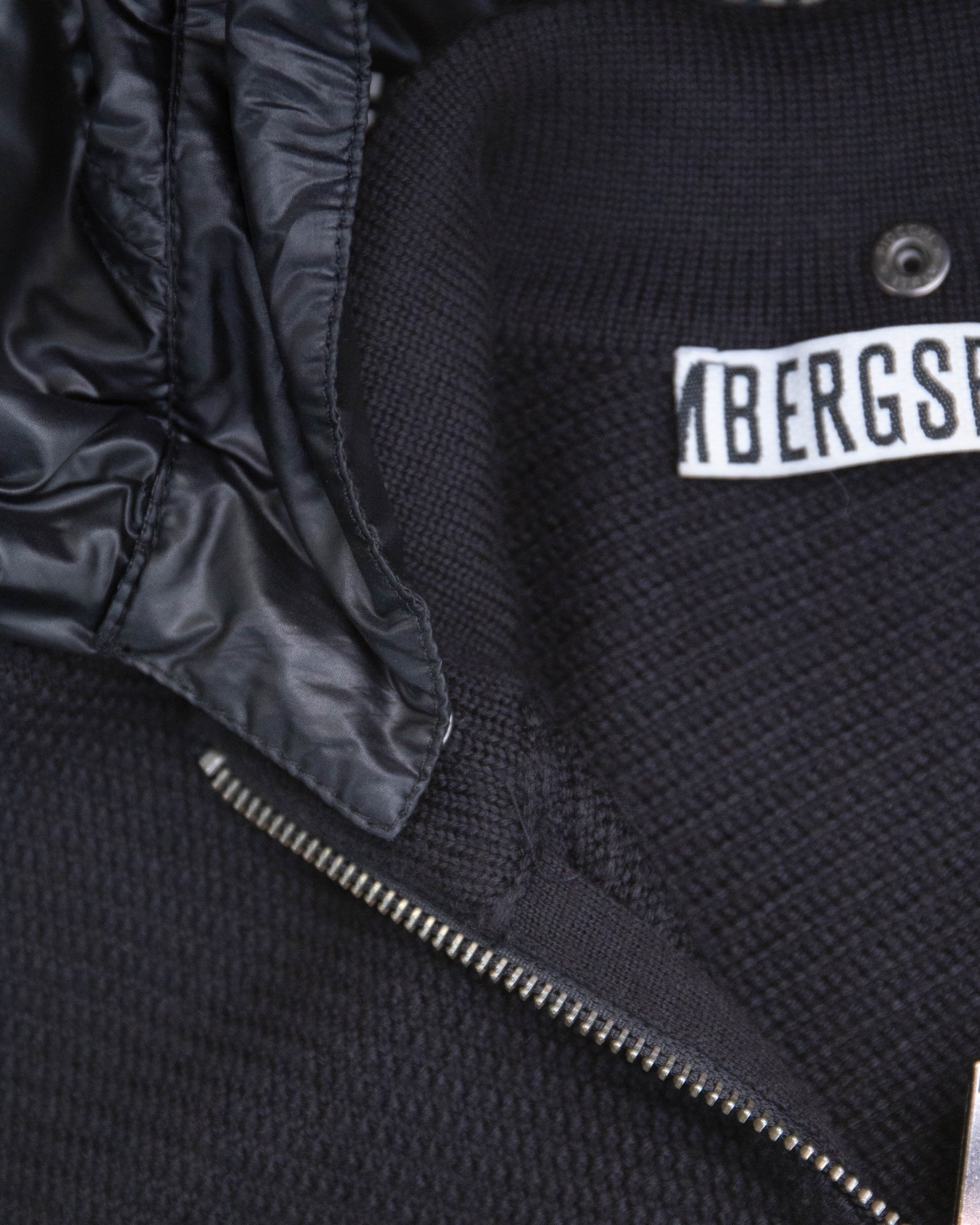 2000s DIRK BIKKEMBERGS - half-zip knit jumper w/detachable nylon