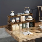 小物収納棚 小物収納ラック 木製 ２段 幅56cm リビング収納 キッチン収納 ヴィンテージ おしゃれ 北欧