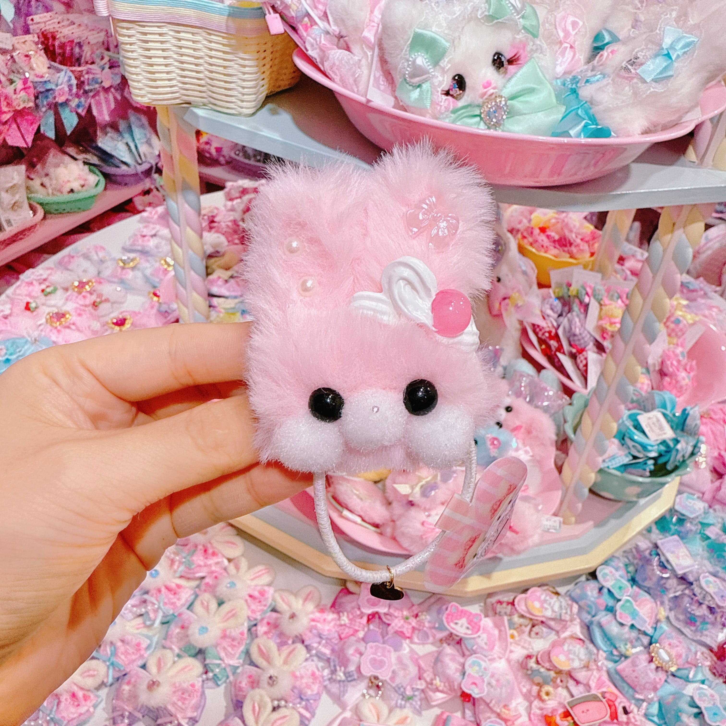 【G6】40-27モグモグちゃんクリームfaceヘアゴム