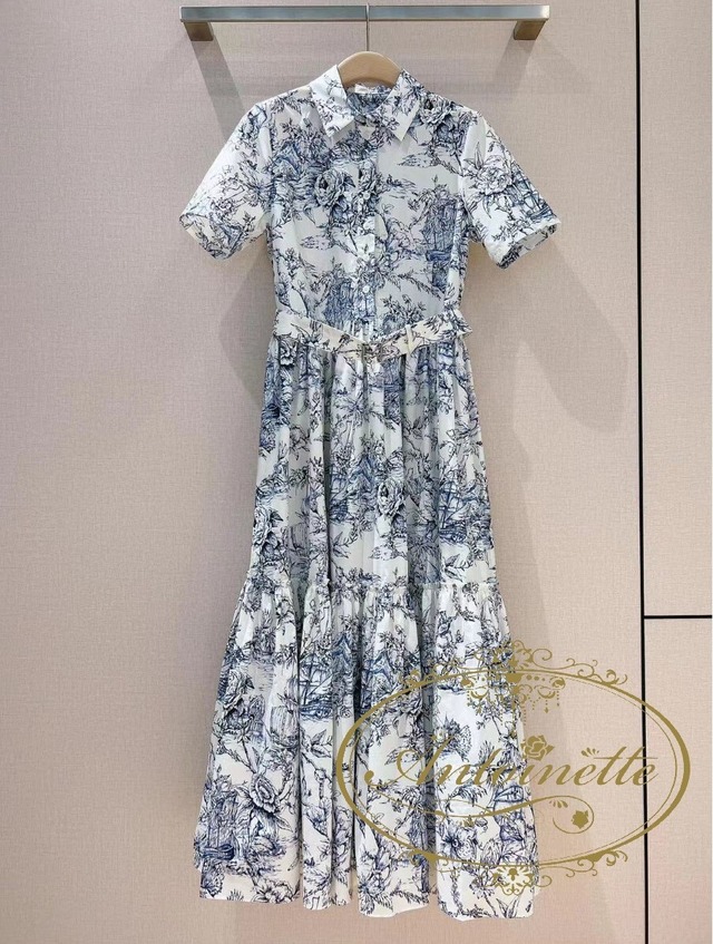 S~XL ワンピース プリント 花柄 総柄 半袖 サマードレス ロング 上品 カジュアル レディース