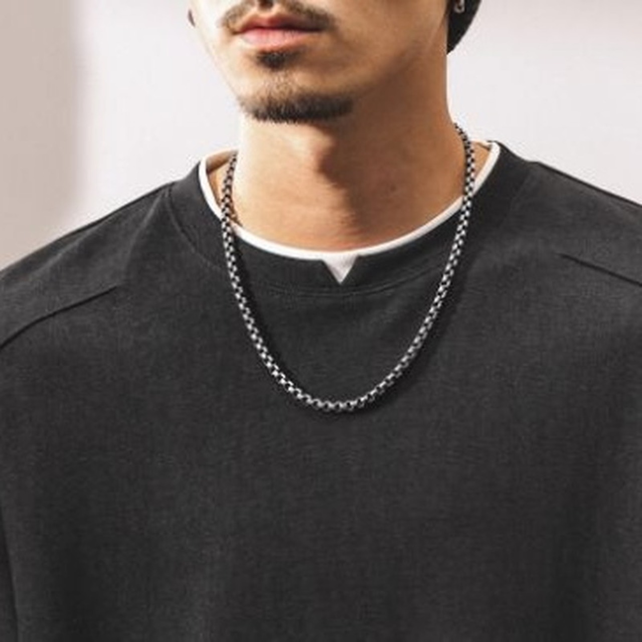 diamond pattern knit cardigan crew neck long sleeve ◇2color H0805