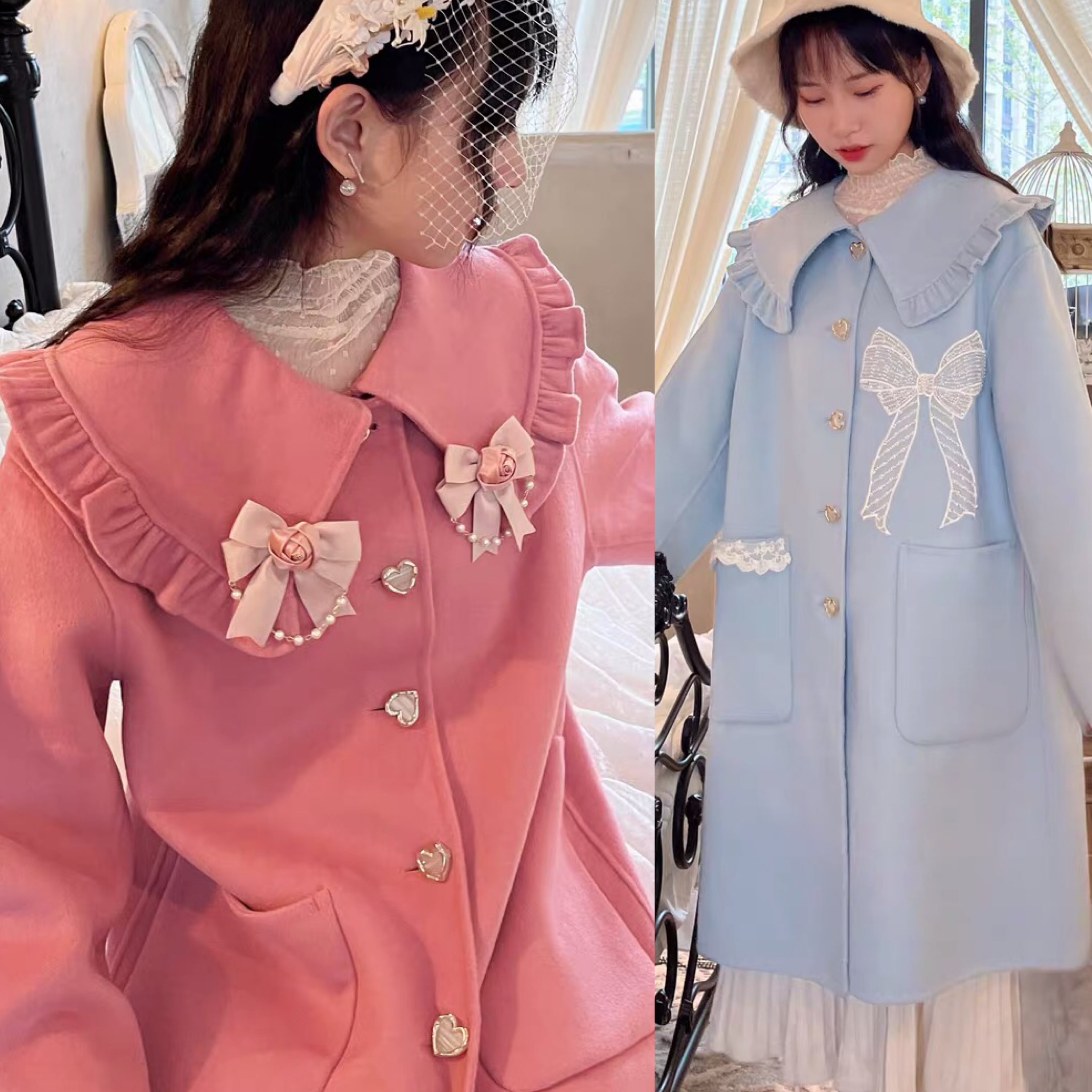 【美品】ルネ　ジップカーディガン　ジャケット　リボン　カメリア　ピンク　L MA*RS】ちびリボンニットカーディガン - ピンク size-F | 地雷系・量産