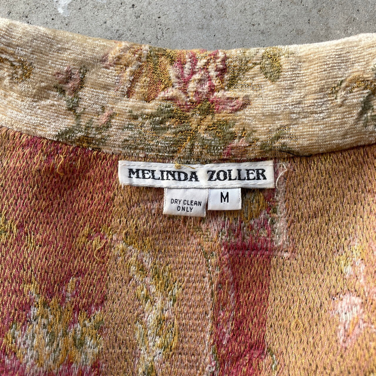 MELINDA ZOLLER ベロアトラッカージャケット ジャガード織 フローラル 