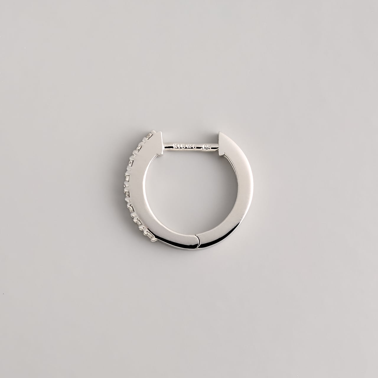 K18ホワイトゴールド 直径12mmダイヤモンドフープピアス【MKW0014P1