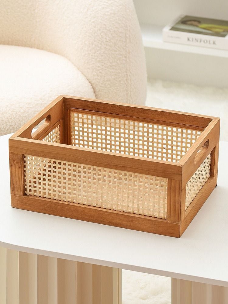 昭和レトロ　籐製 収納バスケット 編み込みデザイン 昭和レトロ 籐製 収納バスケット 編み込みデザイン 昭和レトロな籐の蓋