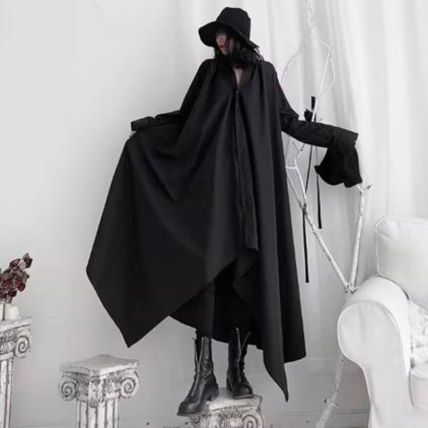 ゴスロリ 大人ゴシック ワンピース シャツワンピ ロング丈 モード