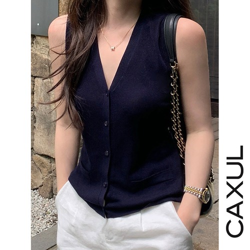 Shimmer Knit V-Neck Tops/3color