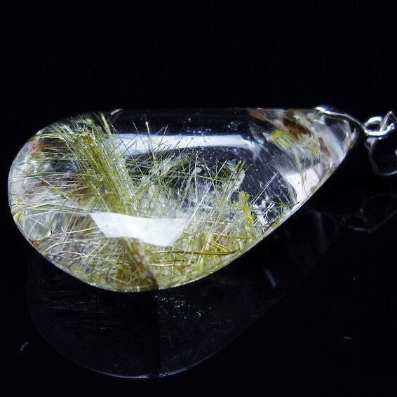 プラチナルチルクォーツ ペンダント 一点物 メール便可 [M便 1/20] 112-13194