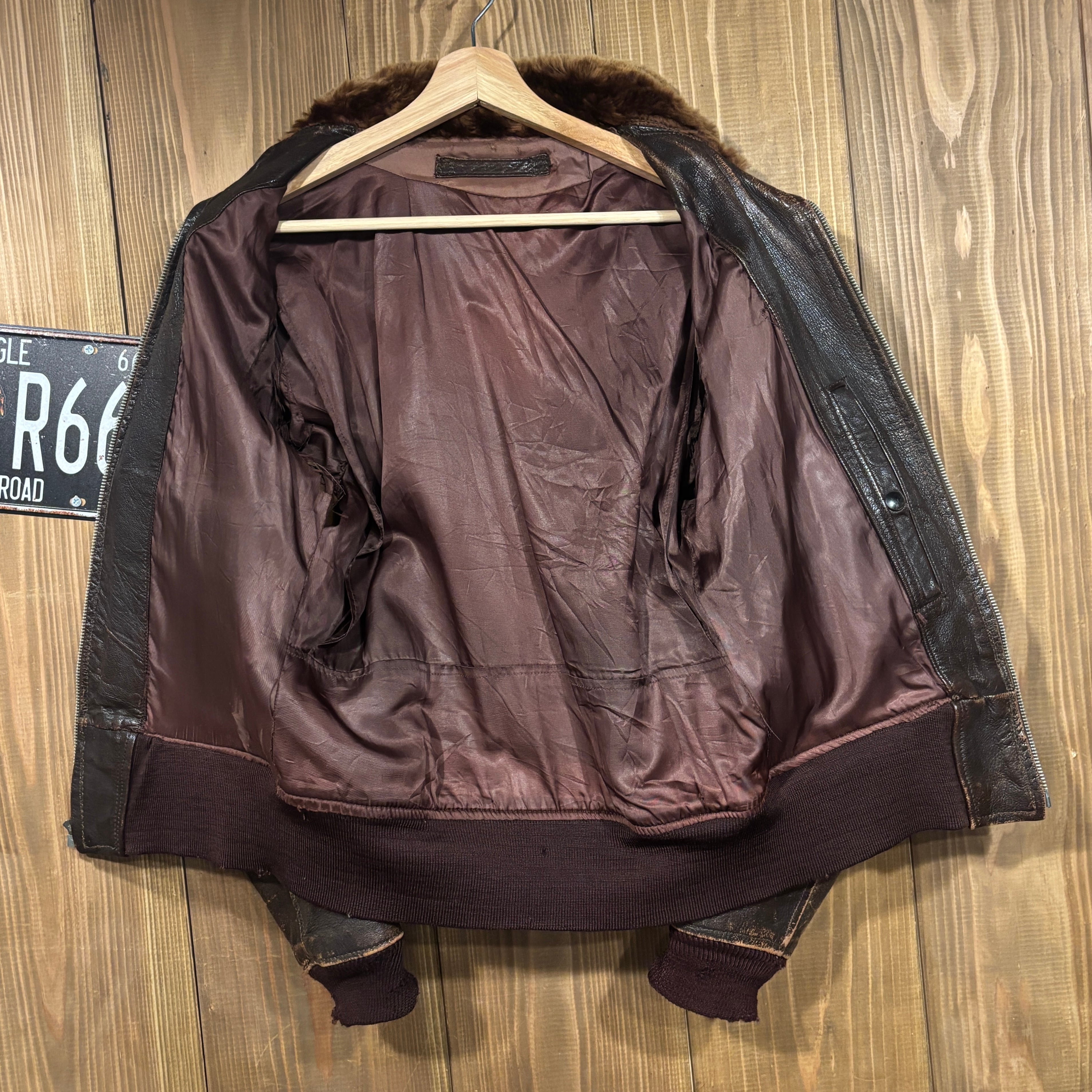 40s USN AN6552 US.NAVY US.ARMY 米軍 実物 ヴィンテージ レザー