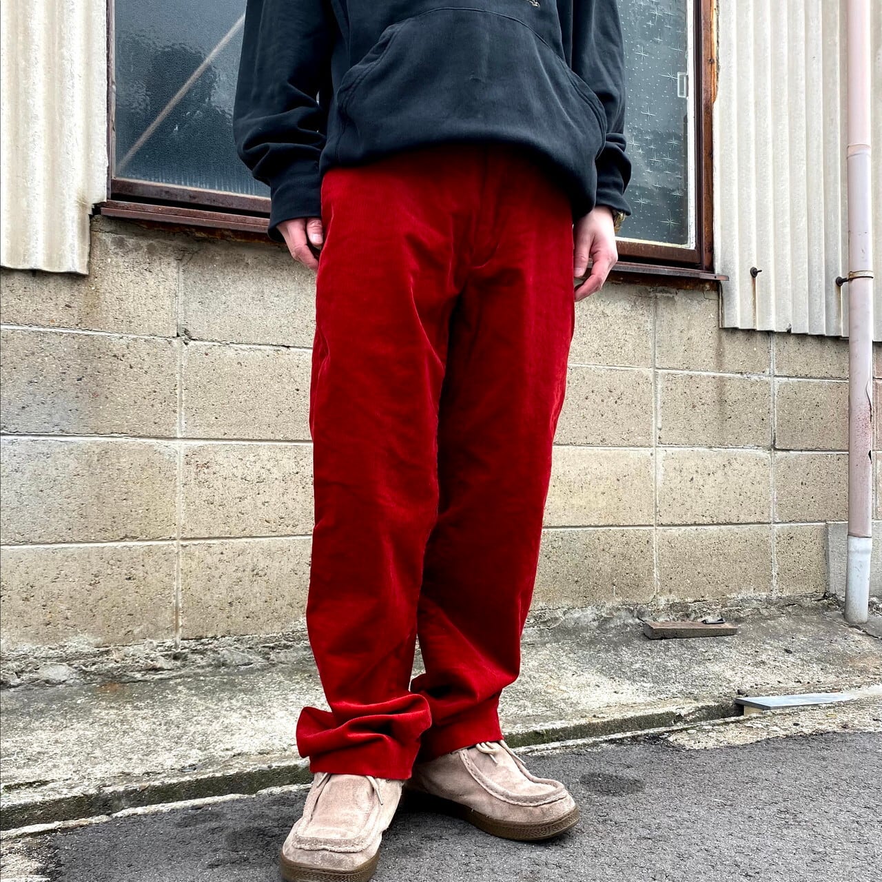 ポロラルフローレン 細畝 テーパード コーデュロイパンツ メンズw34 Polo Ralph Lauren レッド 赤色 古着 カラーパンツ コーデュロイパンツ Al Cave 古着屋 公式 古着通販サイト