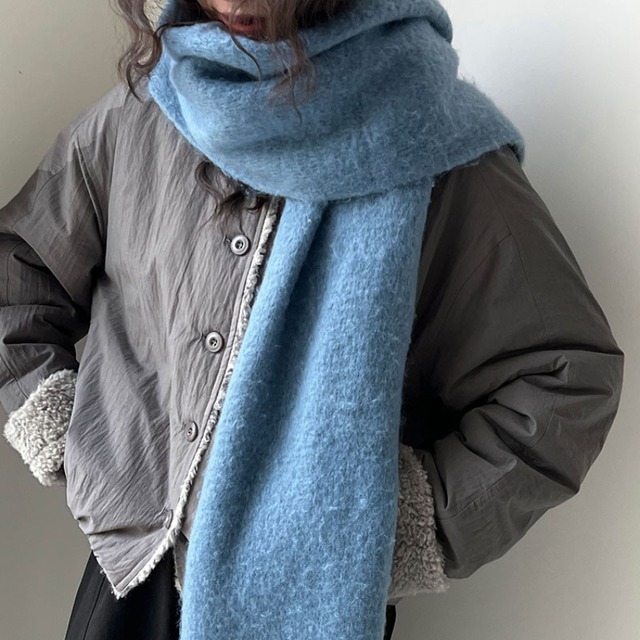 collarless boa coat　J00273