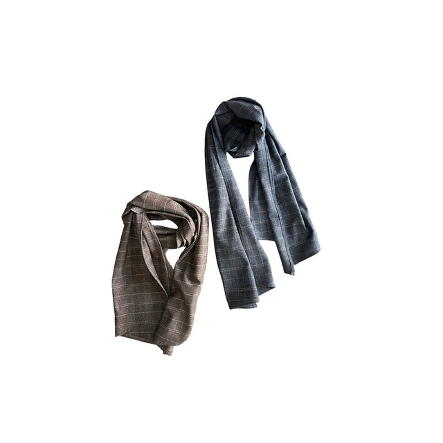 FLISTFIA / CHECK STOLE / charcoal or brown