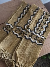 《No.023》ボゴランベルト黄　泥染め 幅約13cm×長さ約150cm ※今回に入荷分は画像11-17枚目