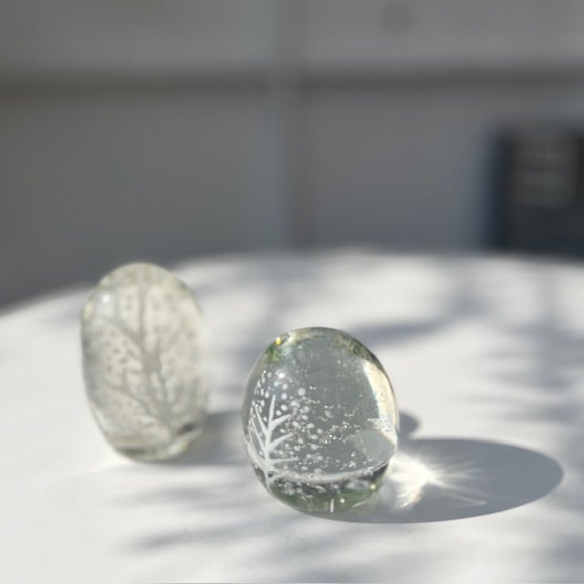 はるら工房 岩村志野 ガラスのオブジェ 雪降る森シリーズ 野うさぎ