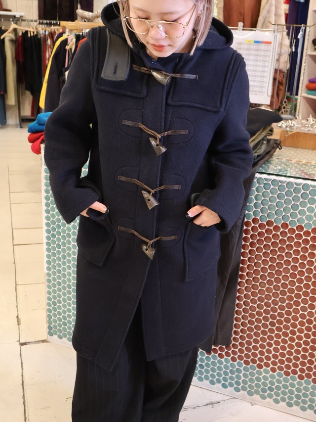 wool duffle coat in navy【1717】