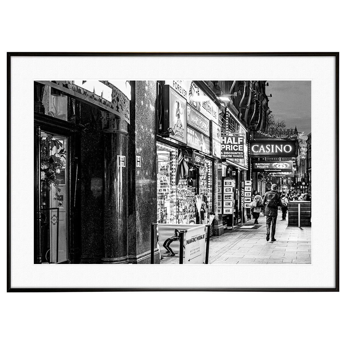 イギリス写真 ロンドン コヴェント・ガーデン インテリア モノクロアートポスター額装 AS0081