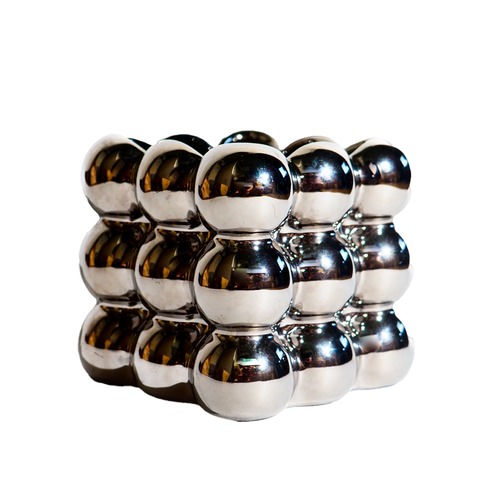 Silver Spherical Geometric Trinket Box