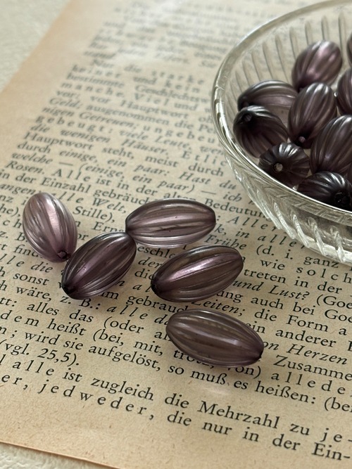 17mm Japanese Vintage ヴィンテージビーズ プラスチック製  5個セット すみれ色 ヴィオレット アクセサリーパーツ デコレーションパーツ