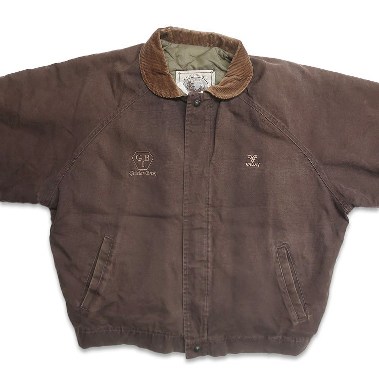 【Walls】USA製 80〜90s ダックジャケット コーデュロイ襟 古着 Walls 企業ロゴ 刺繍 ワークジャケット ダック 襟コーデュロイ