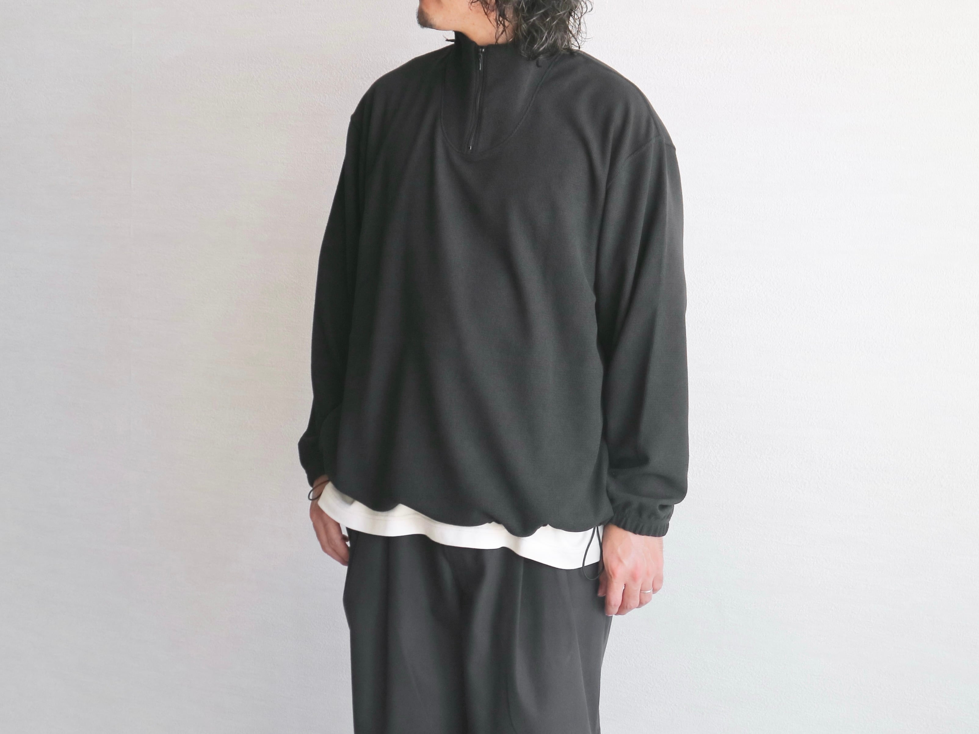 美品 スティルバイハンド ハーフジップ プルオーバー ネイビー 46 Still by hand ハーフジッププルオーバースウエット CS01234 [Lampa]