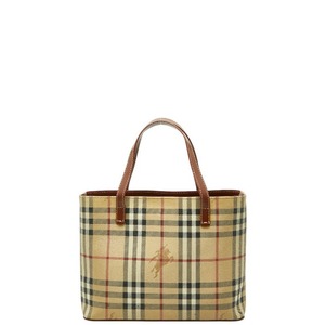バーバリー ノバチェック シャドーホース ハンドバッグ ベージュ マルチカラー PVC レザー レディース BURBERRY 【中古】