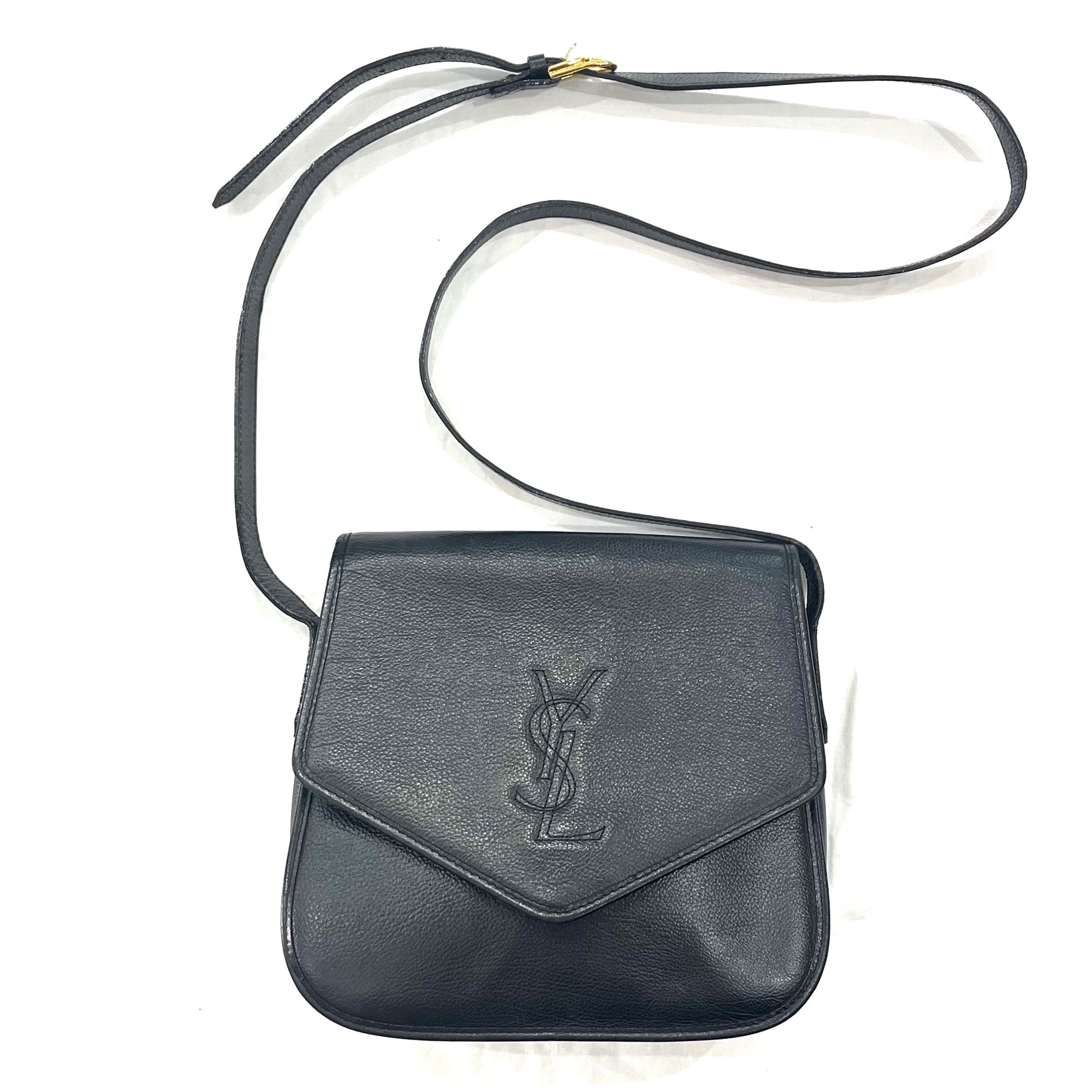 YVES SAINT LAURENT】2279 本革軽量YSLロゴレザーショルダーバッグ