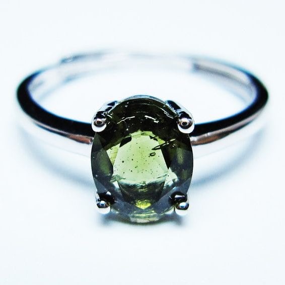 モルダバイト リング モルダウ石 指輪 フリーサイズ 13号 一点物 メール便可 [M便 1/20] 199-700