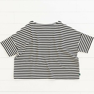 Over size border T-shirt (black×kinari)