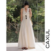 Backless Halter Maxi Dress