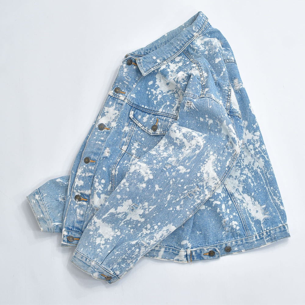 90～00s Tracker Jacket ブリーチ クラッシュ加工 デザイン デニム