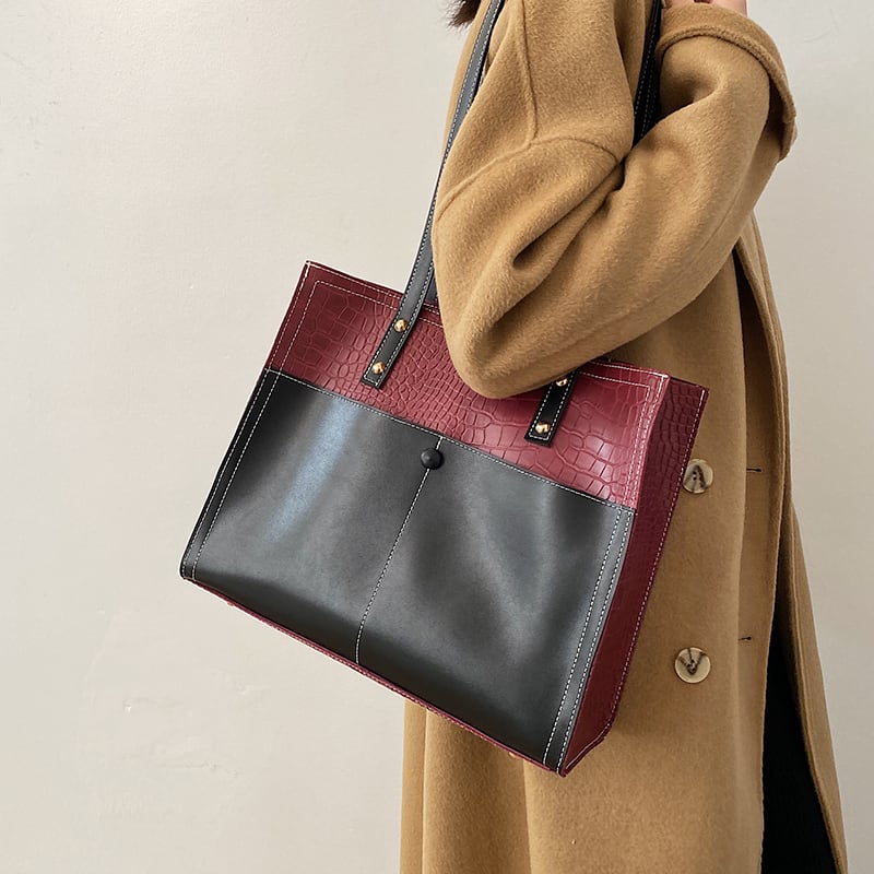 オータムウィンタースタイルレッド 秋物 冬物 トートバッグ 手作りハンドバック64771777874