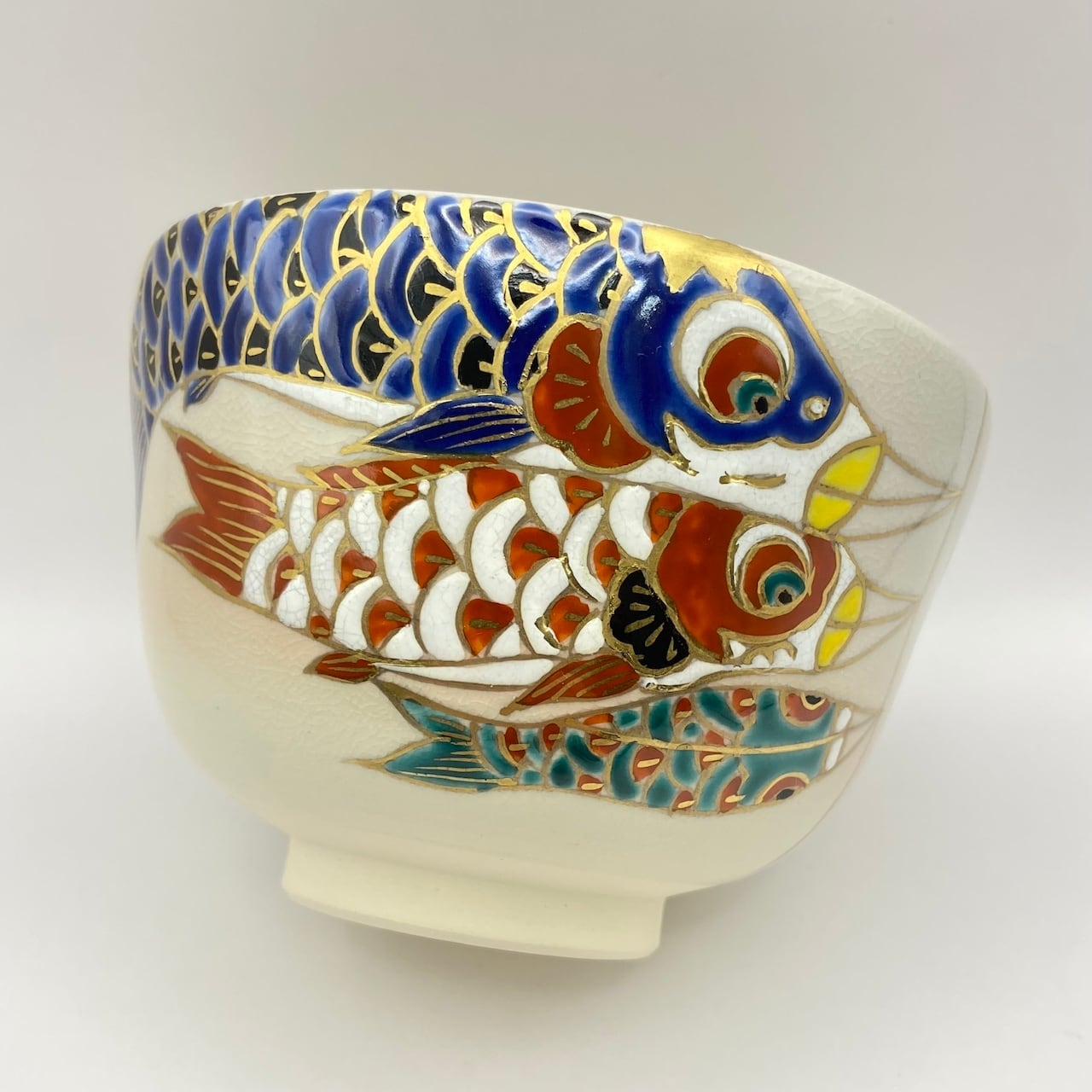 新古】茶碗 色絵 鯉幟 橋本紫雲 共箱入 | 茶道具 錦玉堂