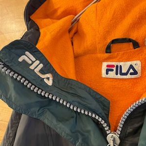 【FILA】80s ナイロンジャケット 刺繍ロゴ ゆるだぼ オーバーサイズ アウター US古着