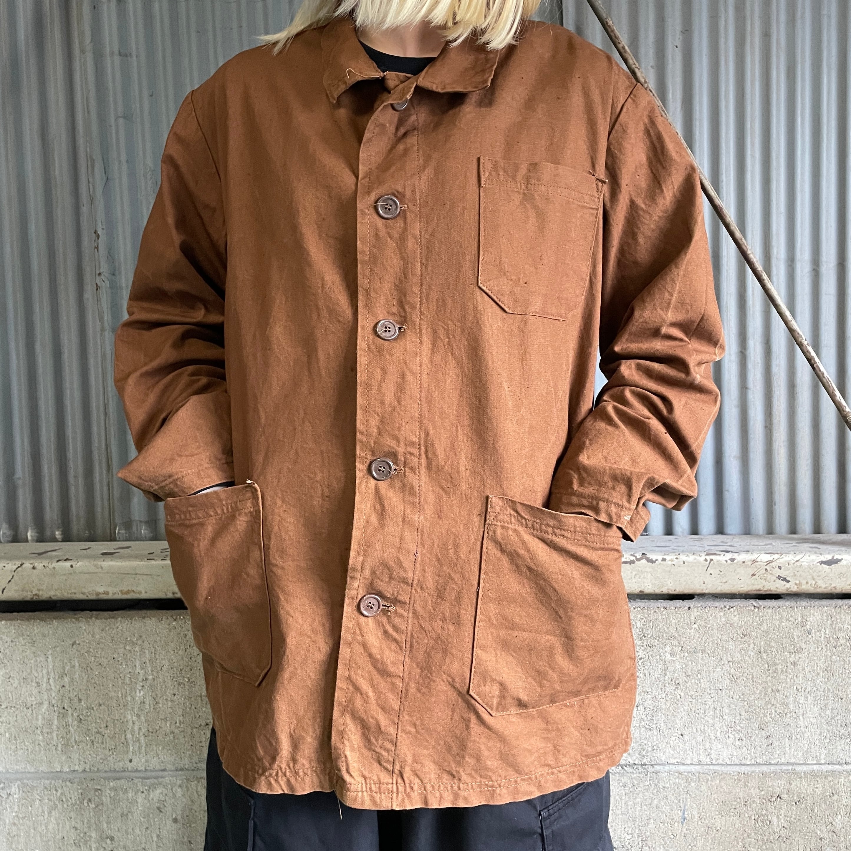 ユーロ カバーオール フレンチワーク ジャケット メンズM相当 古着 