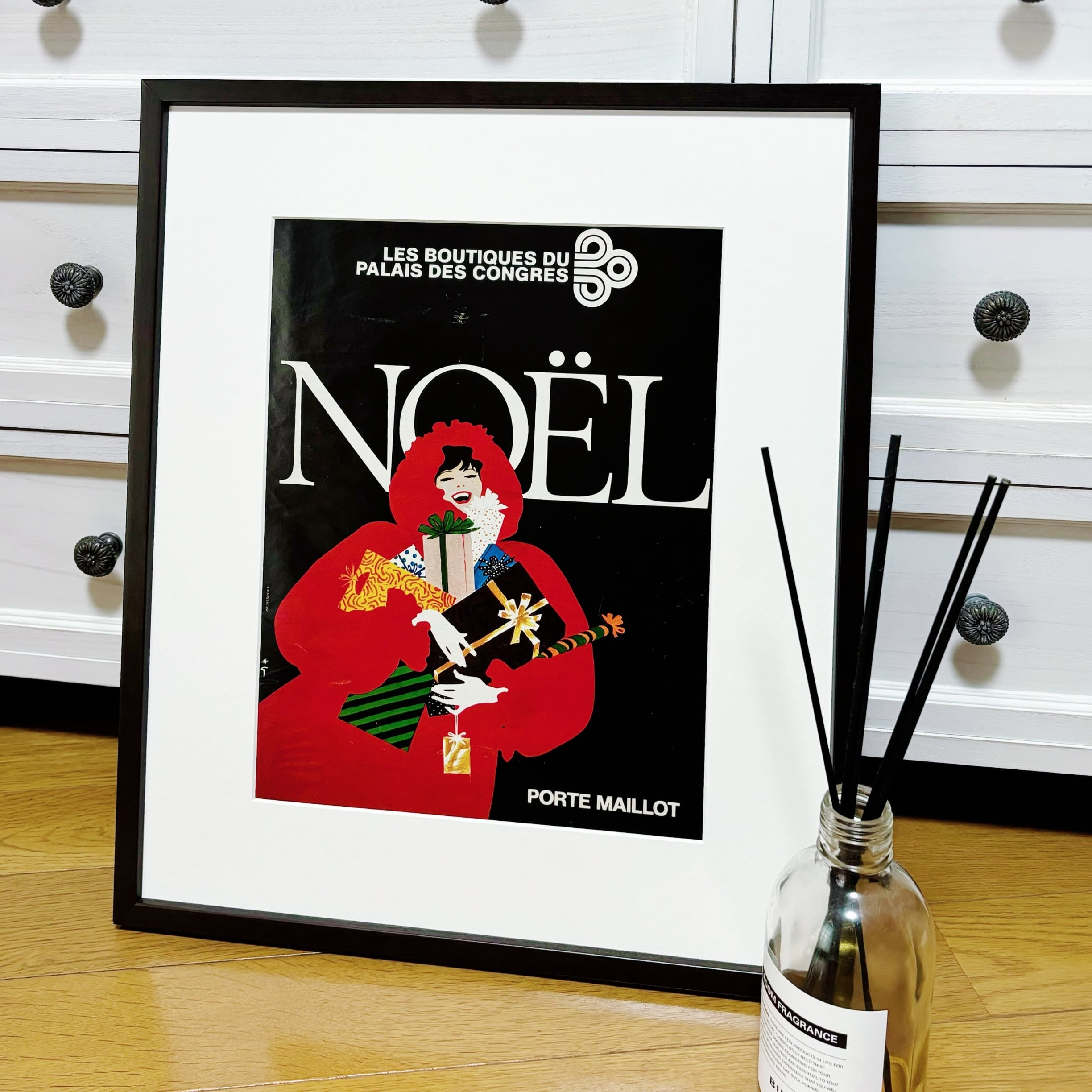 1977 広告＞Rene Gruau Noel クリスマス ポスター ヴィンテージ アート