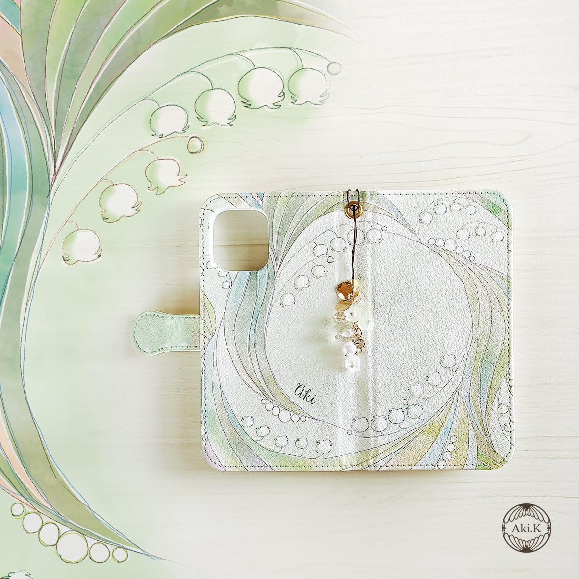 未使用⭐️MUVEIL すずらん 手帳型 カード入れ＆ミラー付き スマホケース 未使用⭐️MUVEIL すずらん 手帳型 カード入れ＆ミラー付き スマホケース