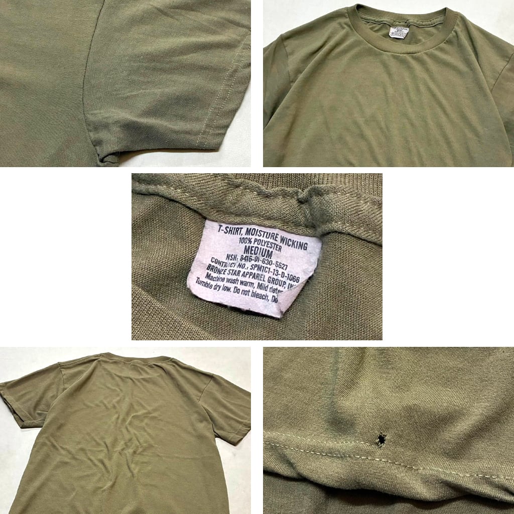 1点物◇アメリカ軍物/無地くすみ色クルーネックTシャツ古着メンズML