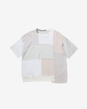 PatchWork Wide silhouette Tee-white <LSD-BC1T3>