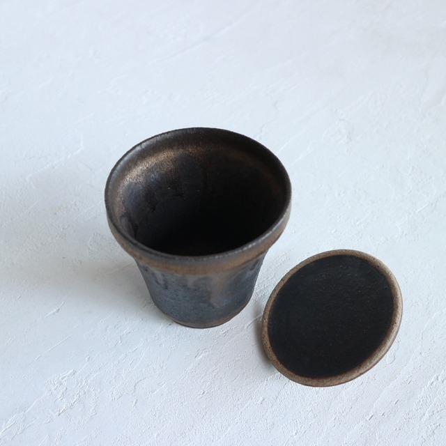 AS　文五郎窯　金彩蓋付碗