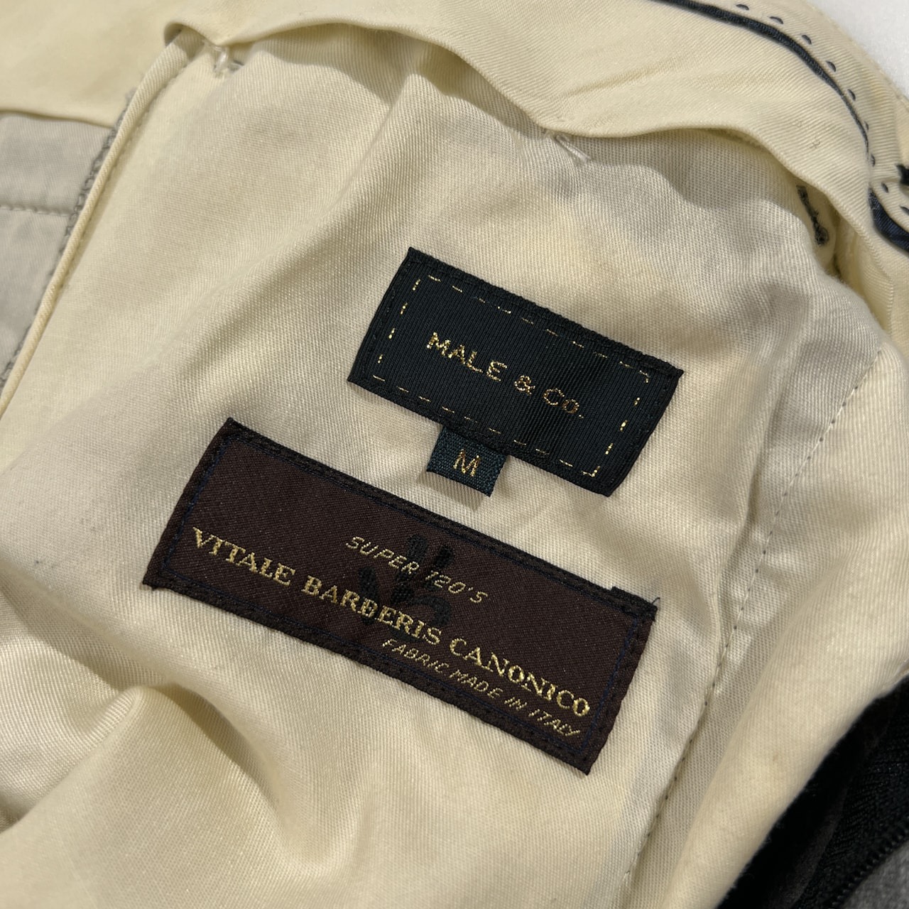 MALE & Co. メイルアンドコー SUPER 120s カノニコ イタリア製生地 スラックスパンツ サイズ M /グレー/タカキュー