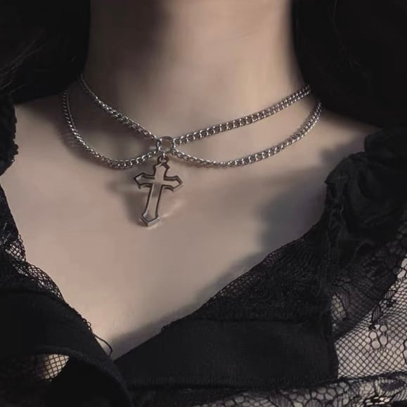 【予約】Cross Pendant Silver Chain Necklace