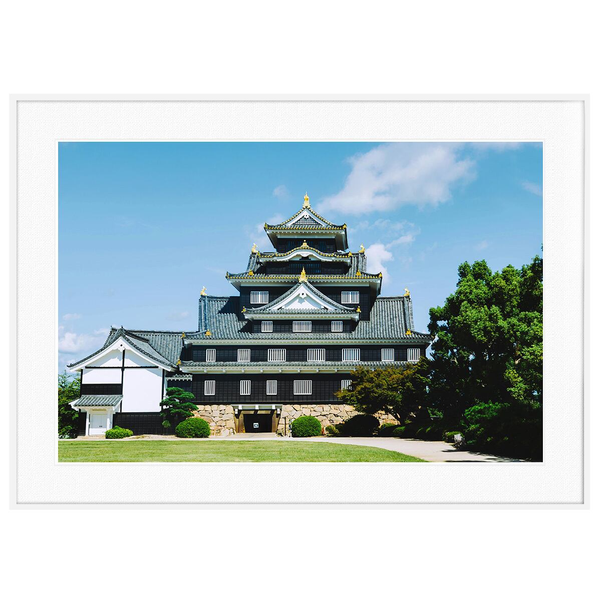 日本写真 岡山県岡山城 インテリアアートポスター額装 AS4519