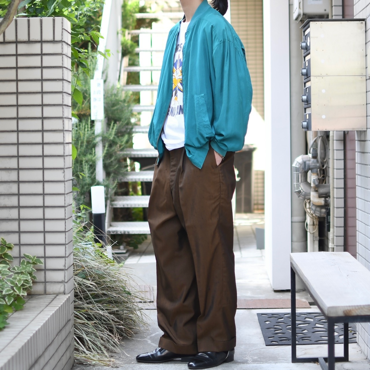 turquoise blue silk blouson